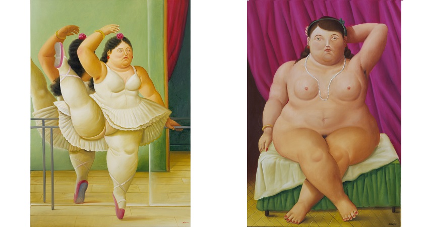 Fernando Botero. Bailarina en la barra, 2001 / Mujer sentada,1997